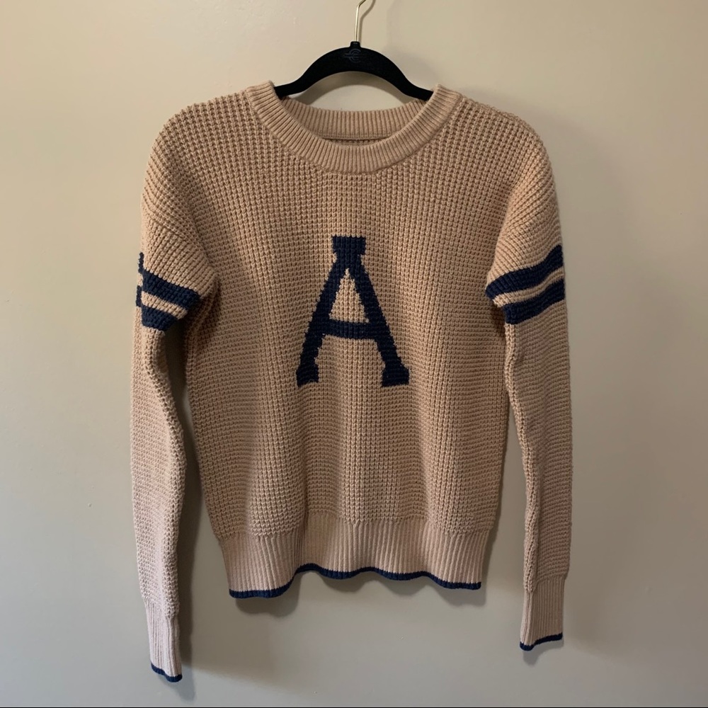 Abercrombie & Fitch Tan Monogram Knit Sweater